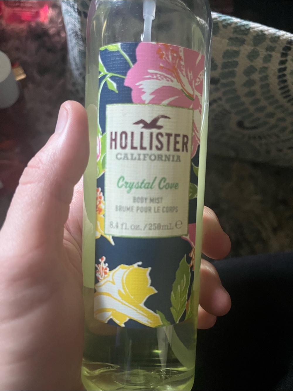 Hollister Crystal Cove Body Mist - Navy, Pink & Yellow Floral Bottle